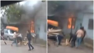 Mujer se roció con nafta y se prendió fuego, mientras discutía con su pareja.